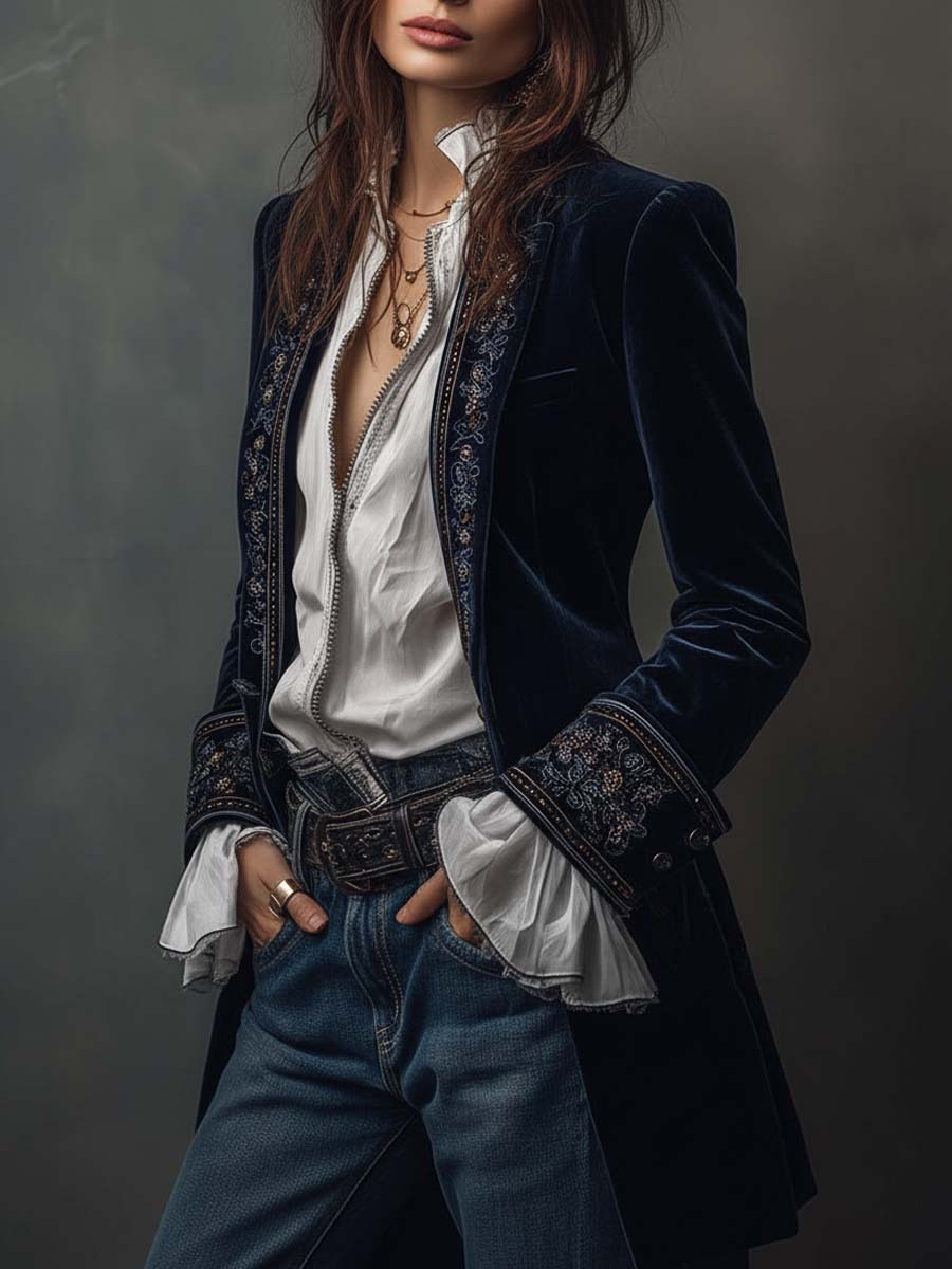 Colette | Long Embroidered Jacket