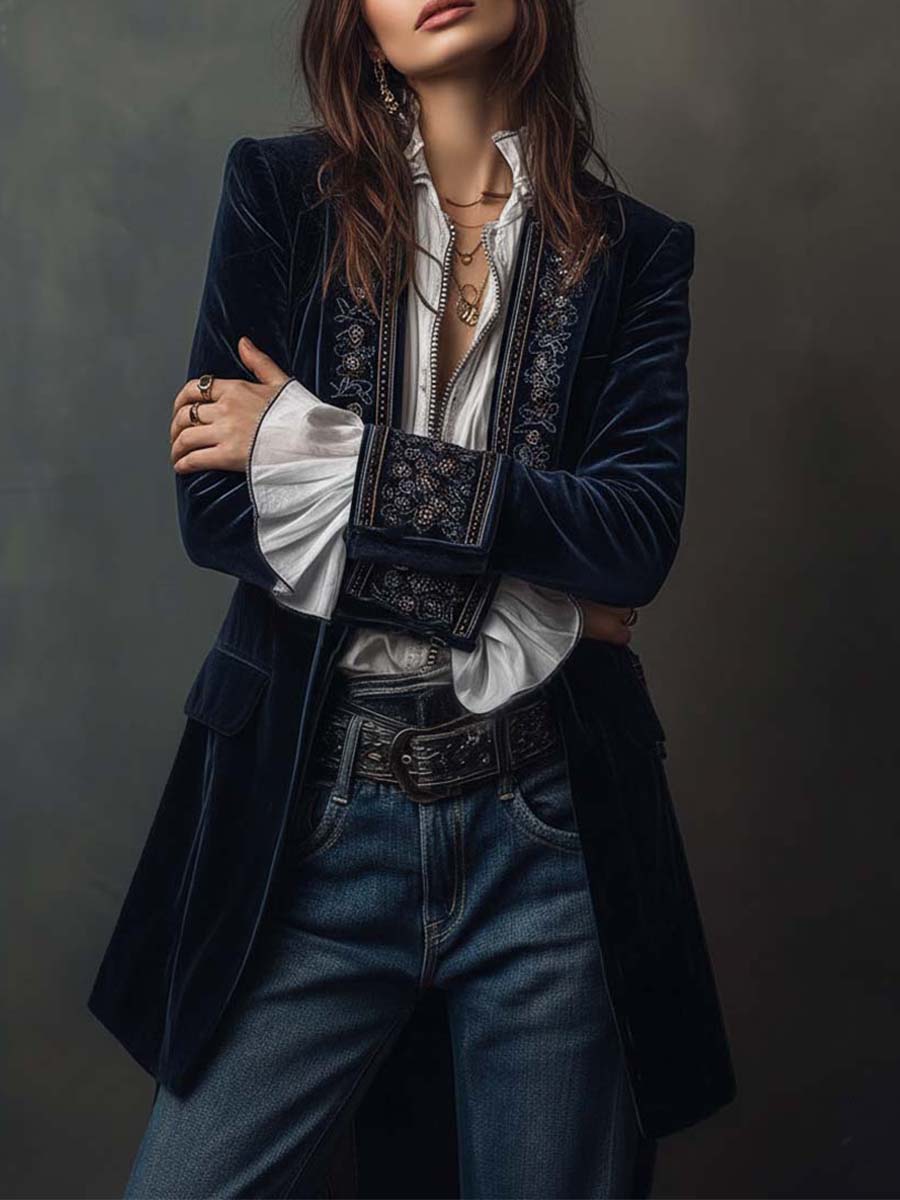 Colette | Long Embroidered Jacket