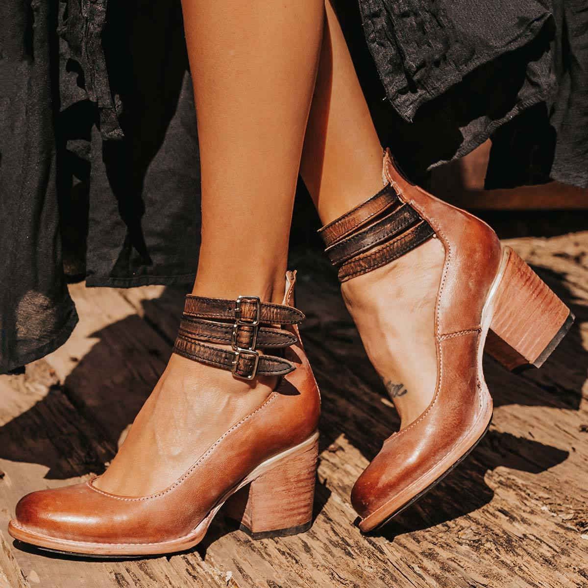 Megan – Leather Comfort Heels