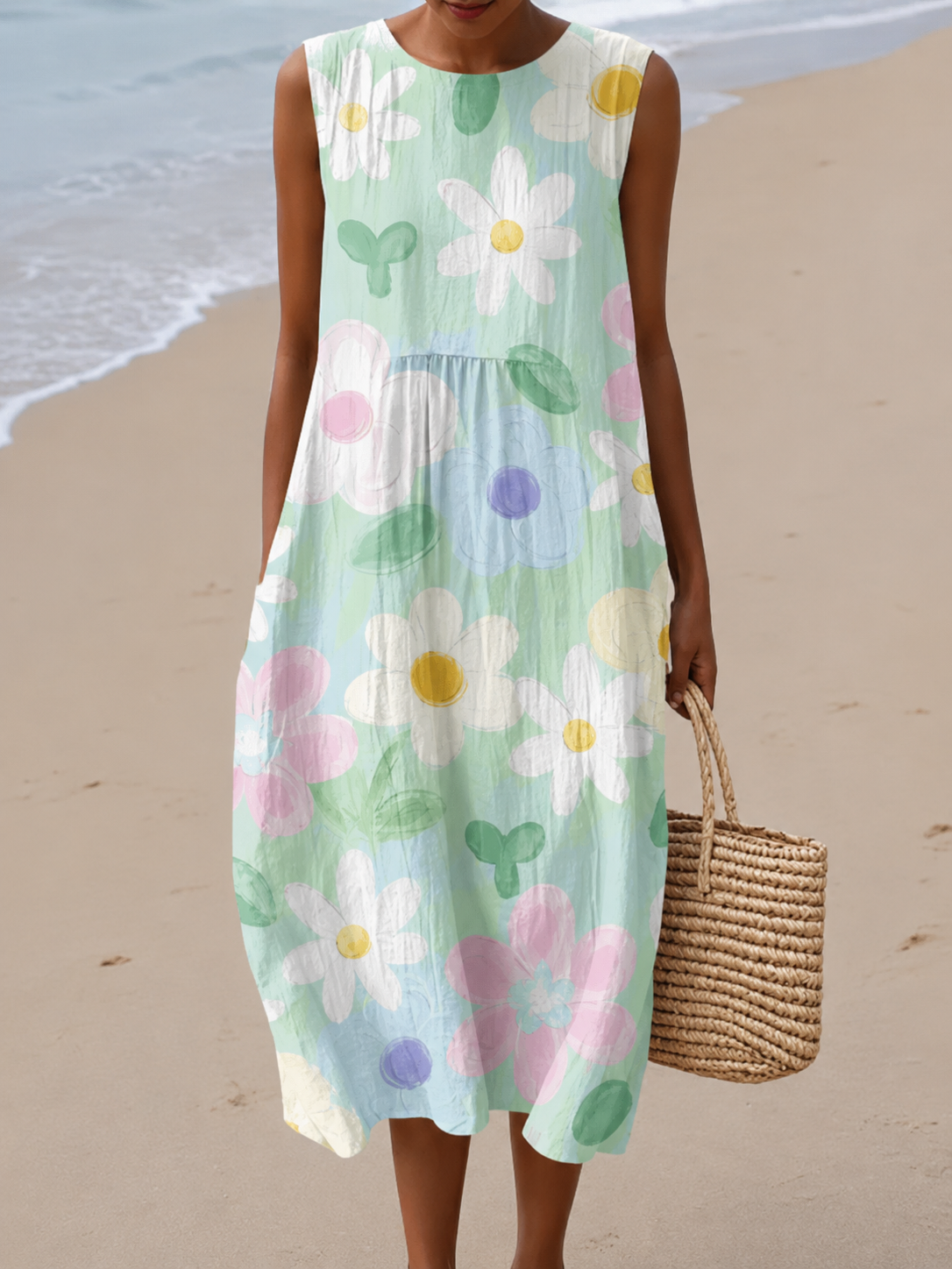 Erin | Pastel Blossom Midi Dress