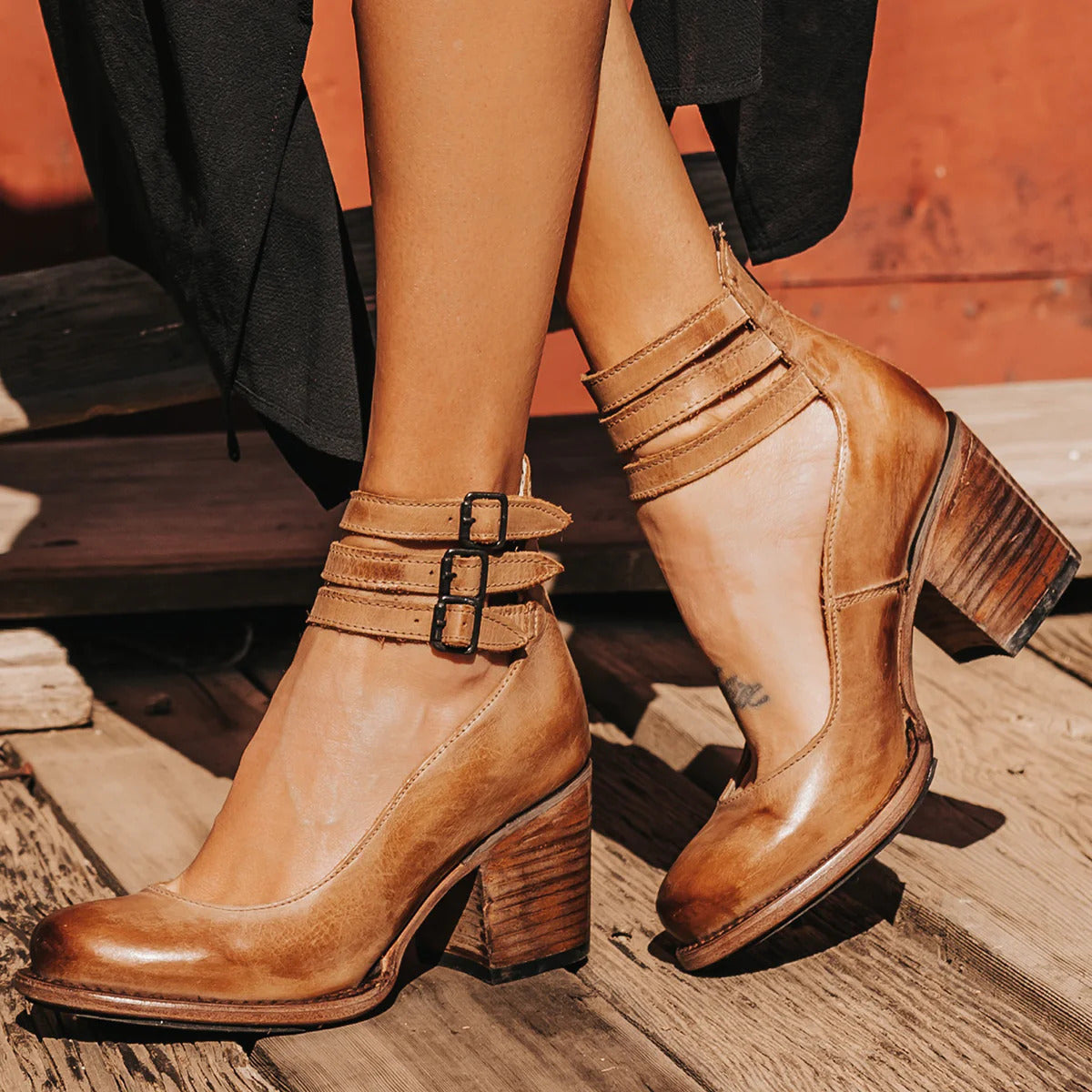 Megan – Leather Comfort Heels