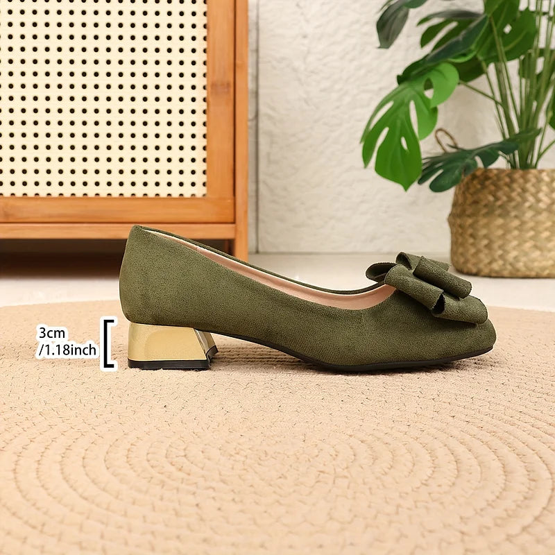 Linda – Bow Block Heel Pumps