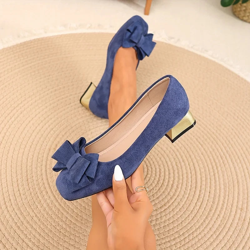 Linda – Bow Block Heel Pumps