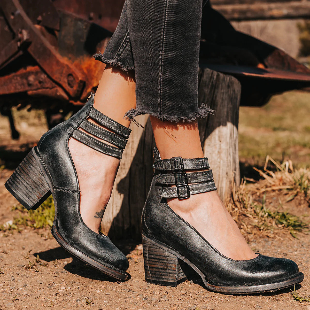 Megan – Leather Comfort Heels