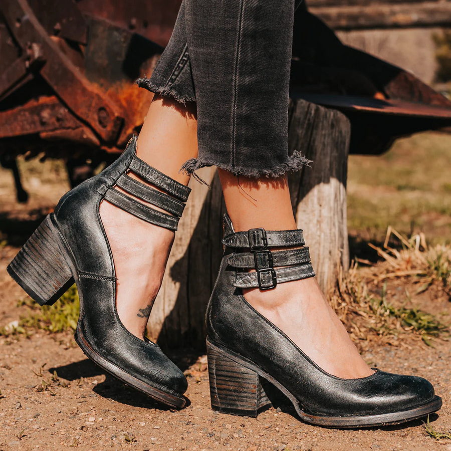Megan – Leather Comfort Heels