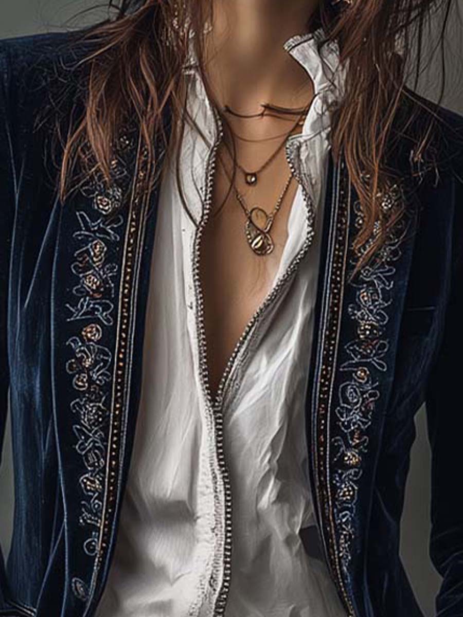 Colette | Long Embroidered Jacket