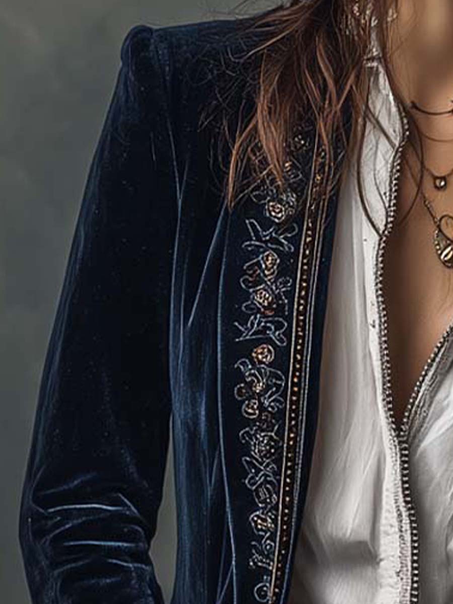 Colette | Long Embroidered Jacket