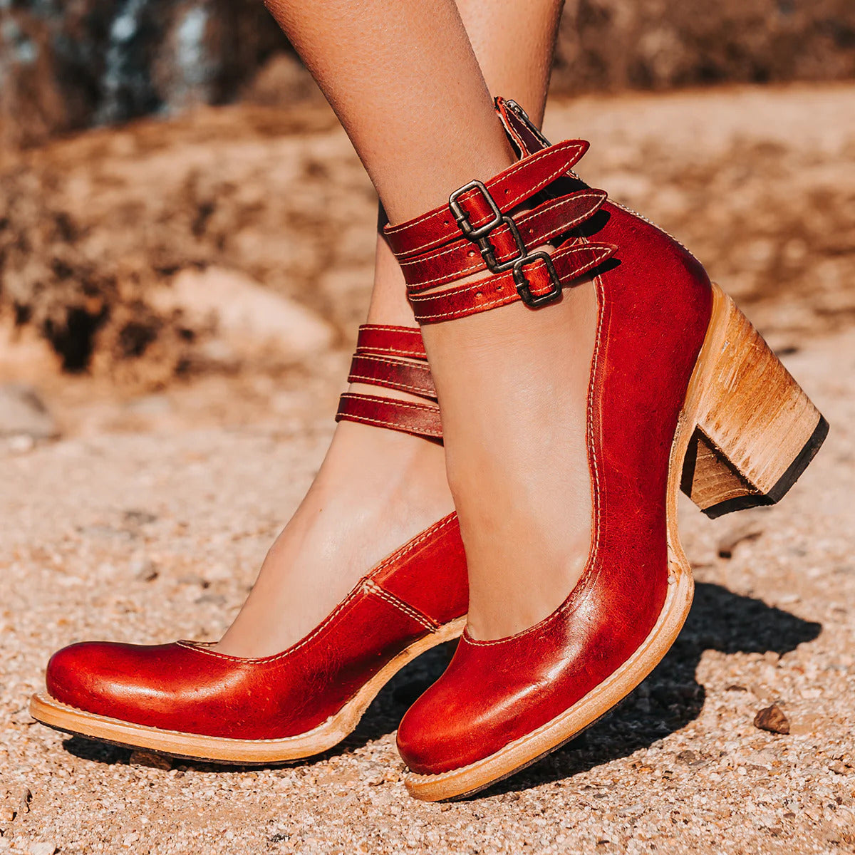Megan – Leather Comfort Heels