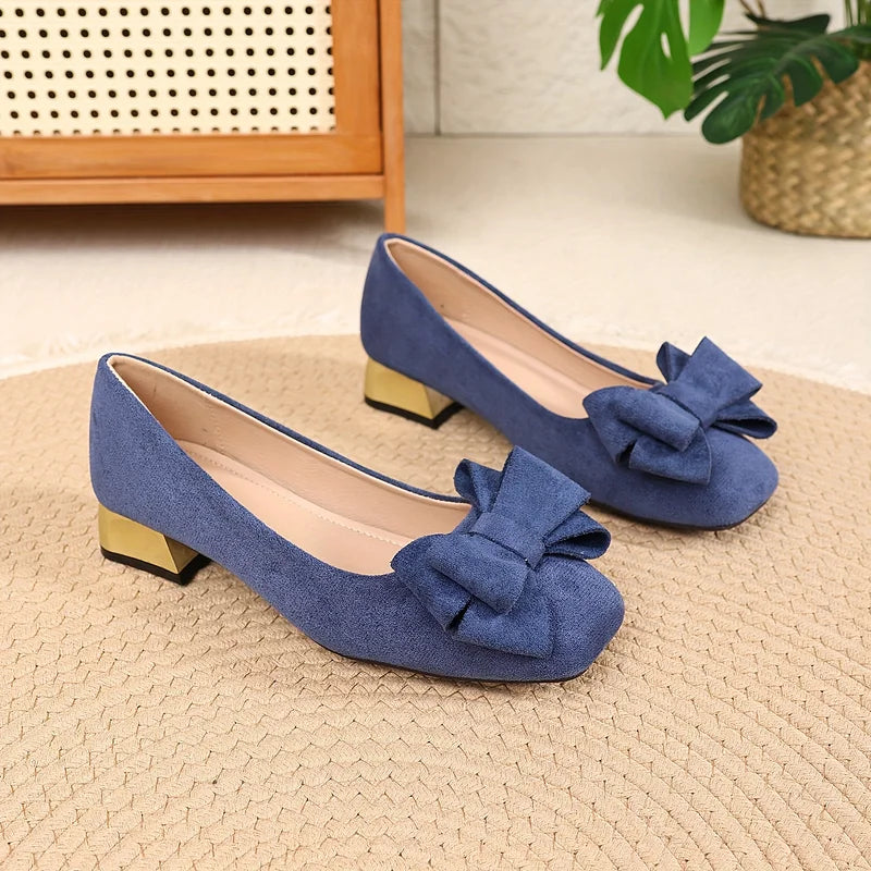 Linda – Bow Block Heel Pumps