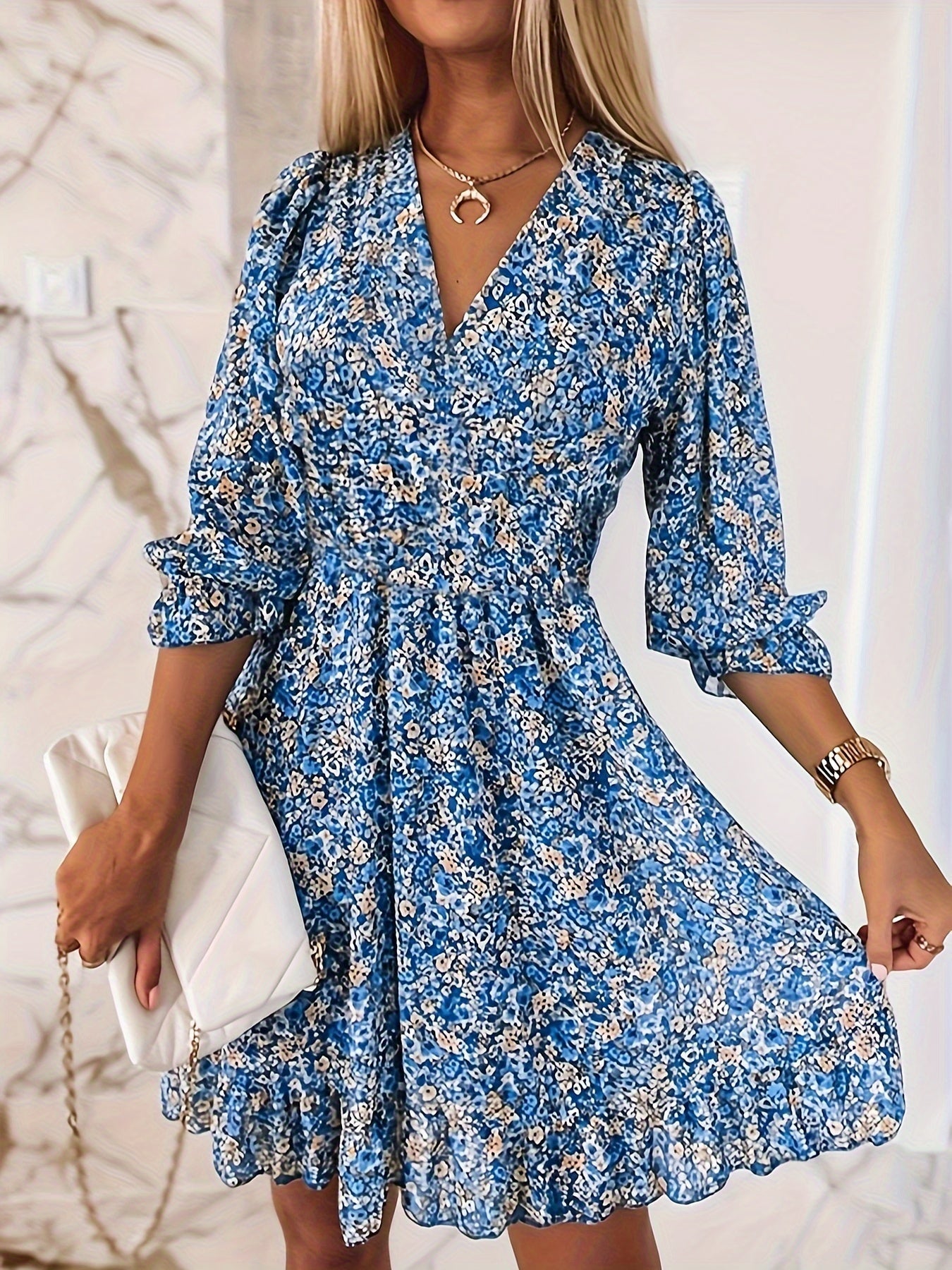 Nissia™ | Floral Ruffle Mini Dress
