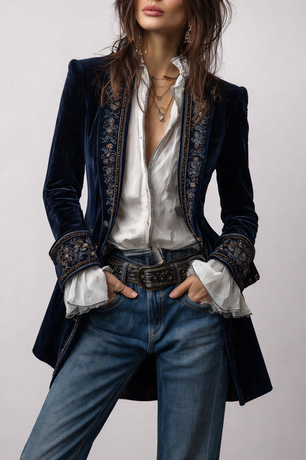 Colette | Long Embroidered Jacket