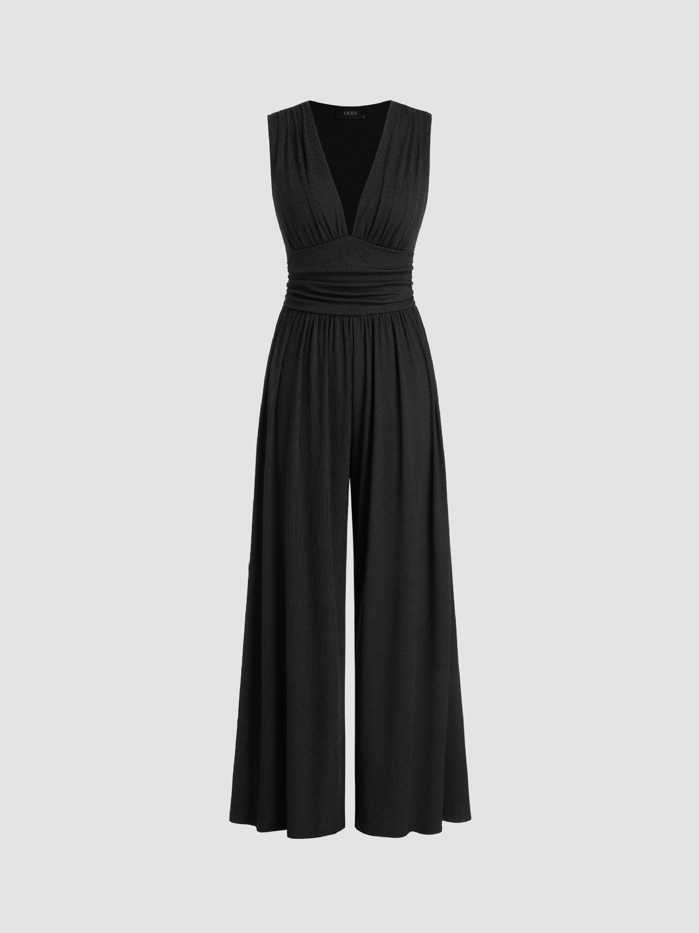 CHARITY | Textured Chic Sleeveless Wide-Leg Jumpsuit