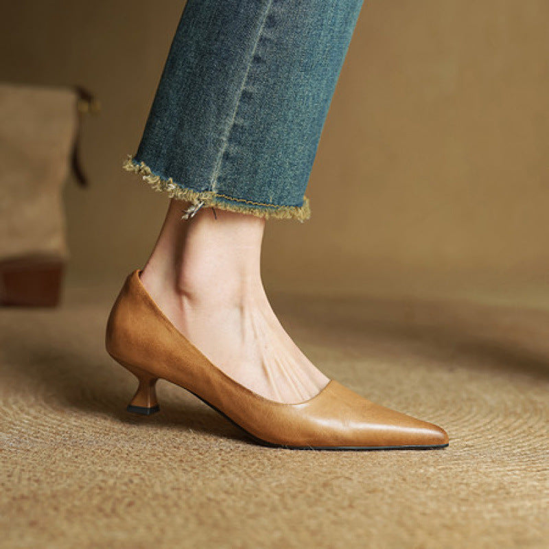 Yanil Genuine Leather Heels