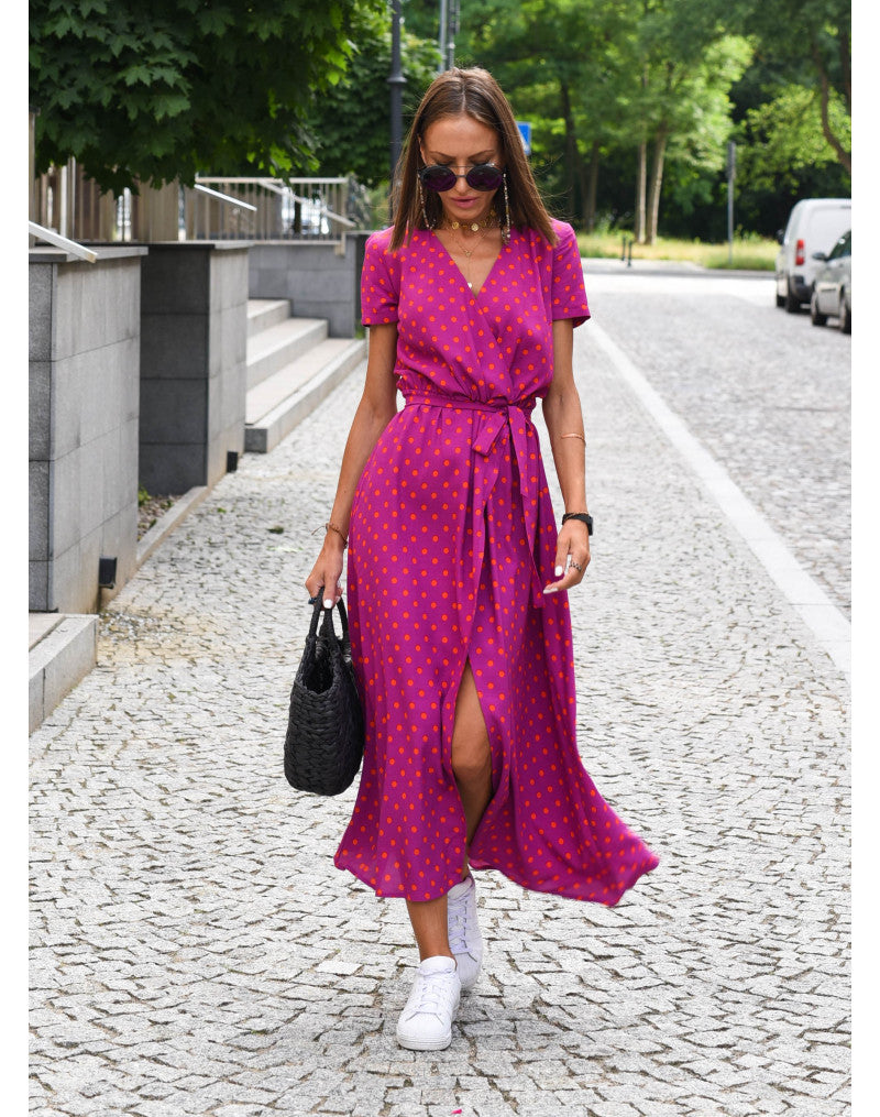 Talia™ | Stylish V-Neck Floral Dress
