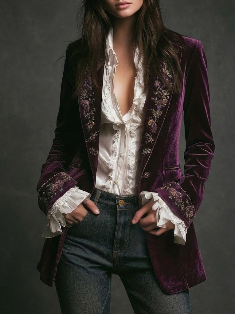 Colette | Long Embroidered Jacket