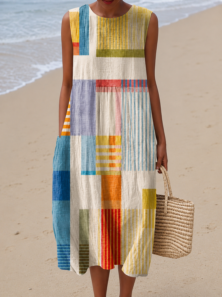 Eve | Geometric Midi Dress