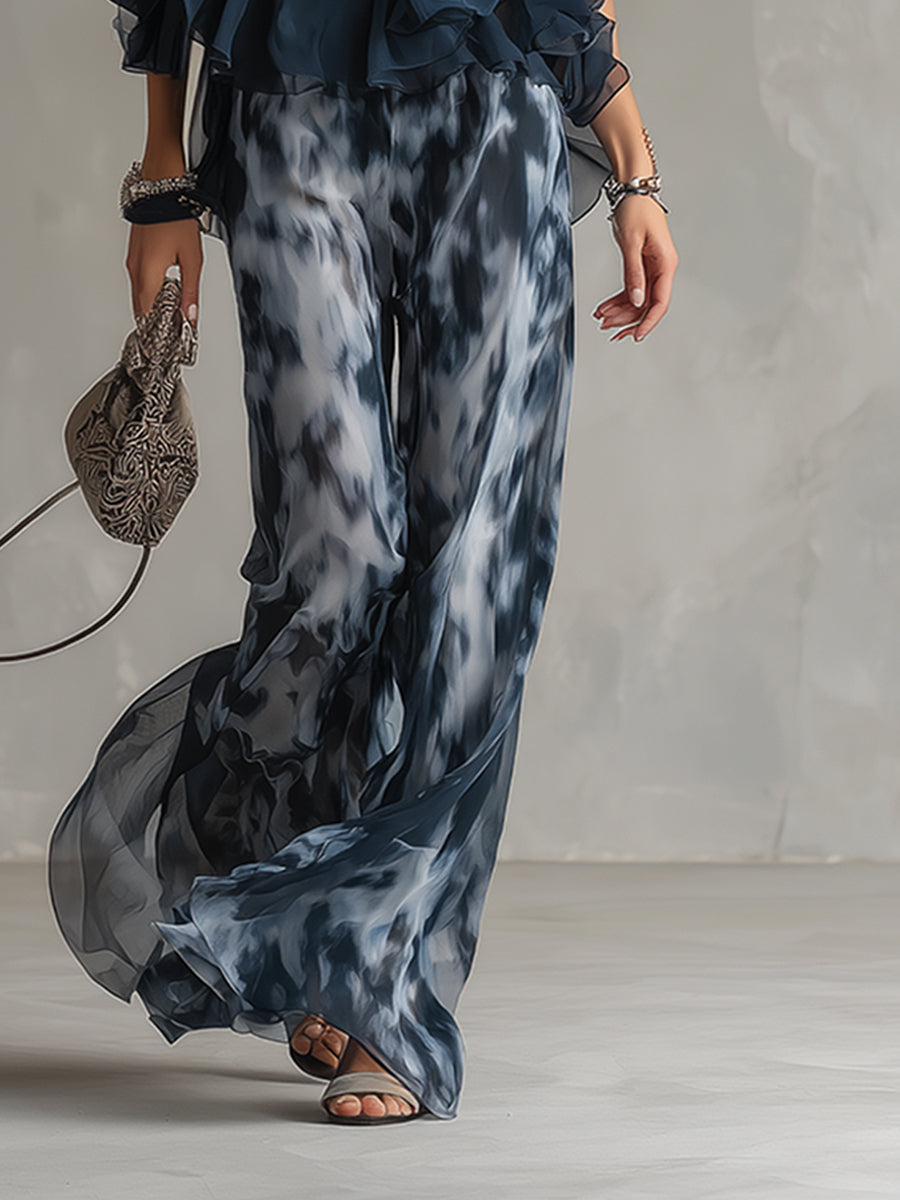 Elise | Elegant and lightweight suit with fluid top and wide trousers