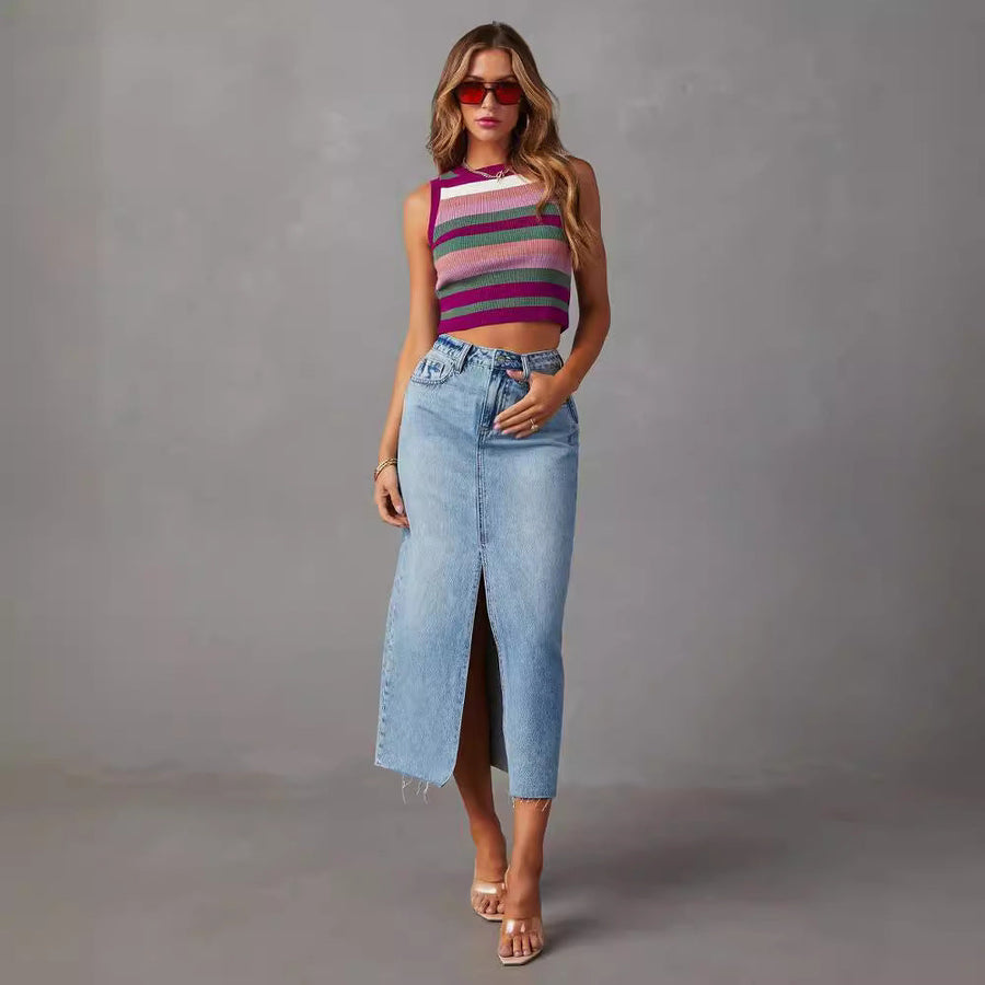 DENISE™ – High-Waist Denim Skirt