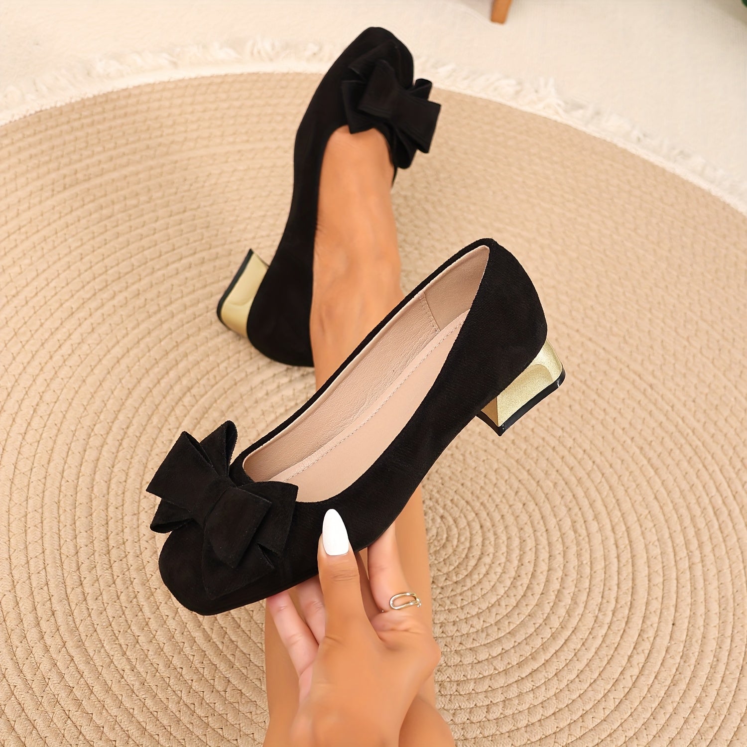 Linda – Bow Block Heel Pumps